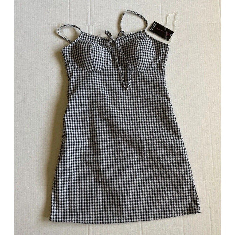 No Boundaries NOBO Checked Gingham Bustier Dress Juniors 3-5 NWT Milkmaid Cute